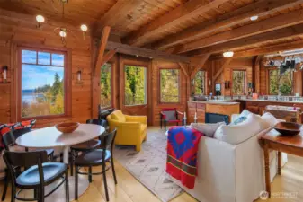 Intimate eating nook is magical.