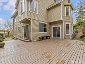 Huge deck off the kitchen and family room