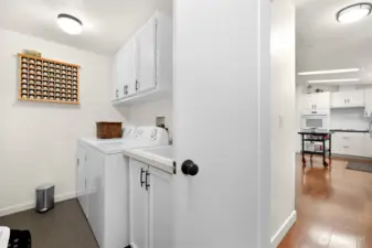 Freshly updated Laundry! Mudroom...door out to Carport