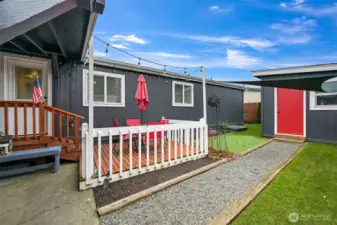 New deck with 16x8 shed with electricity!