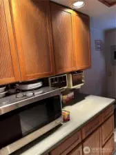 Kitchen cabinets above and below