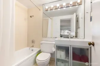 Generous sized bathroom.