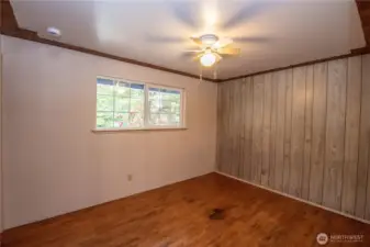 Second bedroom. Hard wood floors.