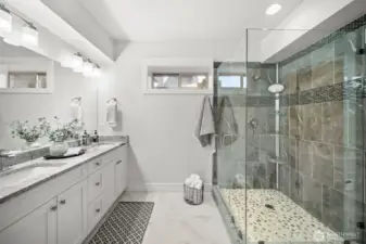 Lower level primary bathroom