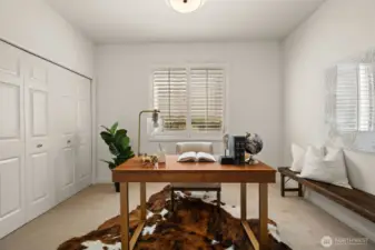 Office on the main floor with french doors.
