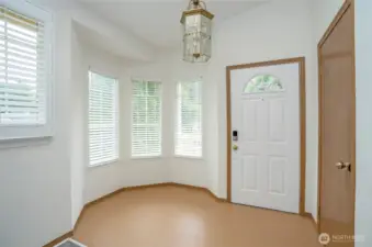 An abundance of natural light creates a welcoming first impression.