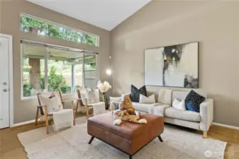 Bright and airy living space filled with natural sunlight.