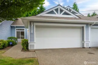 Attached two-car garage for easy parking and storage.