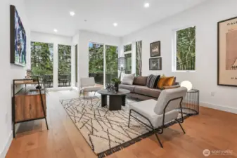 The main floor family room is a perfect place to relax.