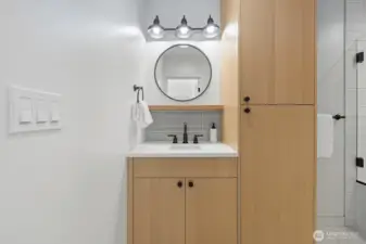 Brand new bathroom on the main is luxurious and spacious!