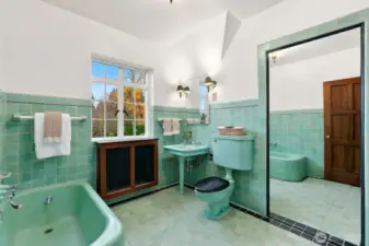Second floor full bath with original tile!
