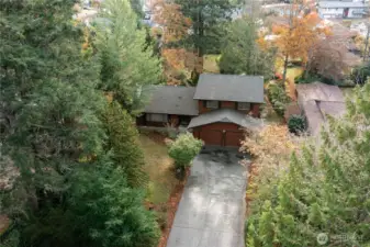 Drone photo of home and property.
