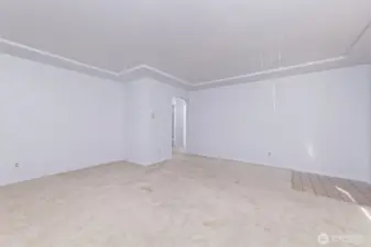 Living Room doorway to kitchen and bedrooms