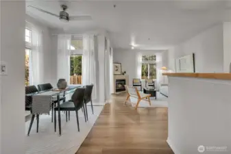 Large windows fill this space and since it faces North/Northeast you get filtered evening light.