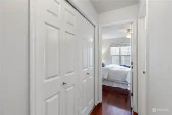 Washer and dryer are located in this hall closet
