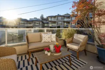 Your outdoor Living Area awaits you with privacy & views.  This deck does not have others attached to it so you feel away from it all.