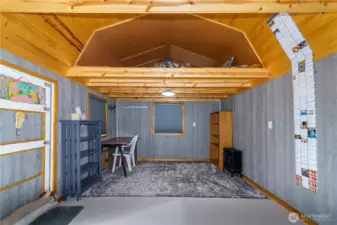 Inside of shed with power.