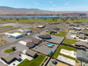 Aerial view facing Columbia River.