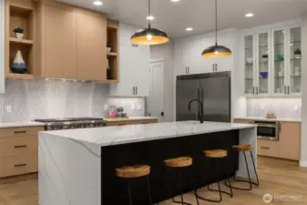 Chef's appliance package with a wolf 48" range and 66" wide refrigerator