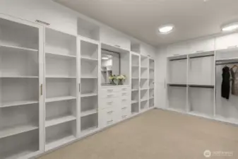 Custom built ins in the primary closet