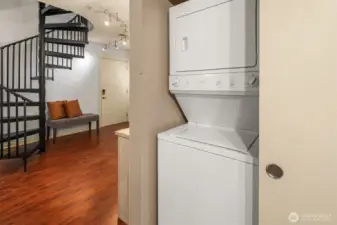 In-unit washer and dryer.