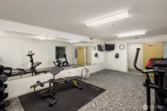 Spacious gym on same floor as unit.