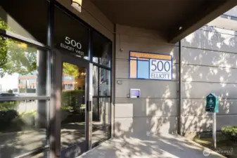 Secure lobby entrance.