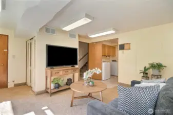 Basement Family Room has exterior door to covered patio. Maybe a future ADU?