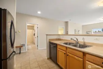 Looking towards bathroom entrance