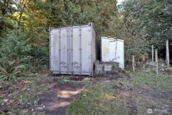 Very cool Conex container WITH POWER to it! It's very brightly lit inside!