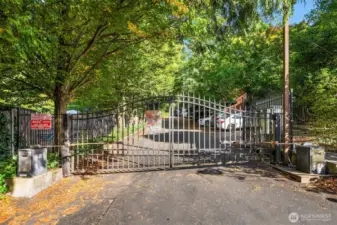 Complex is tucked away from main road and is gated.