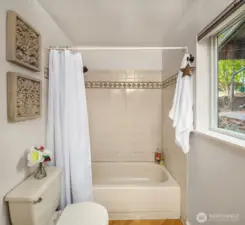 Tiled and flows with natural light.