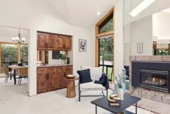 The built-in bar creates the perfect entertainment set-up.