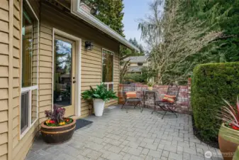Private patio just off the family room and kitchen.