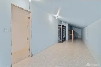 Huge potential for a primary bathroom. future laundry room at the end facing the hallway.