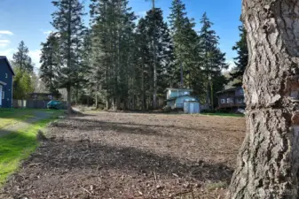 Looking back toward Salmonberry Rd.  Salmonberry is a dead end street for little traffic and the speed limit on Saratoga here is 25 mph!