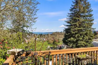 Deck off the upper level with water views