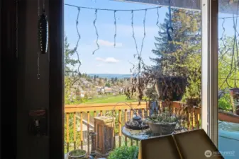 Slider on upper level with water view