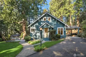 Second entrance to the home off the main driveway