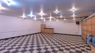 Classic checkered tiled floors and compressed air system.