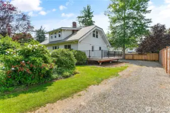 North side of property.  There is a large back deck for entertaining.