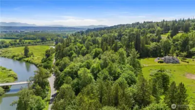 Snoqualmie river views, sits just below property.