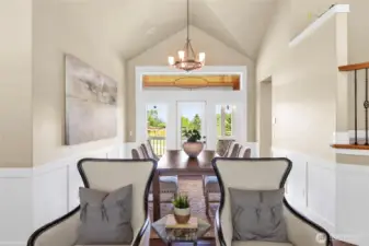 Dining room with doors to covered porch. Great flow for entertaining
