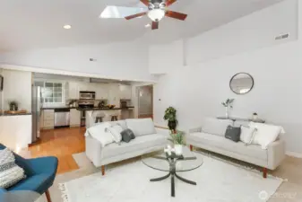 Family room looking into kitchen.  Another great entertaining space