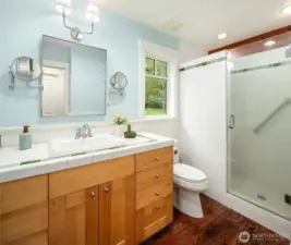 Well appointed primary bathroom.