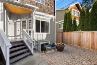 The courtyard offers an ideal spot for morning coffee, raised beds or winding down at the end of the day.