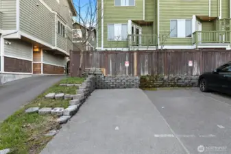 Dedicated parking space off the alley.