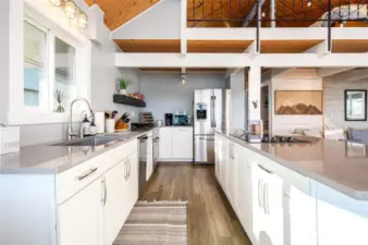 Vinyl flooring throughout for easy clean up