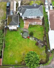 Drone shot of backyard