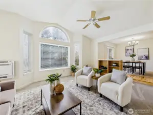 Livingroom with dining room to the right.